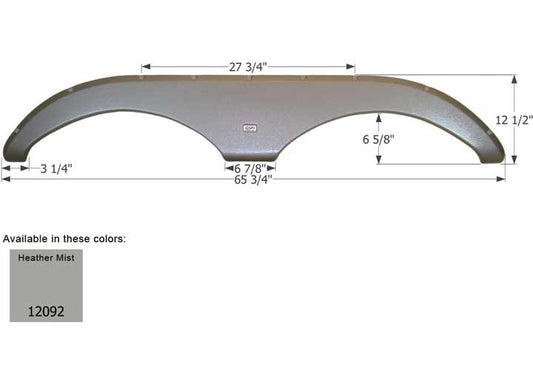 Icon Technologies Limited RV FENDER SKIRT, TANDEM, GULF STREAM, FS2092, HEATHER MIST MET