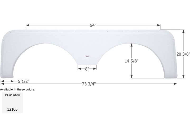 Icon Technologies Limited RV FENDER SKIRT, TANDEM, FOREST RIVER, FS2105, POLAR WHITE