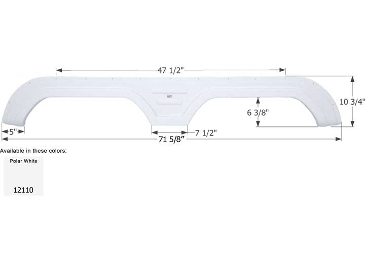 Icon Technologies Limited RV FENDER SKIRT, TANDEM, KEYSTONE, FS2110, POLAR WHITE