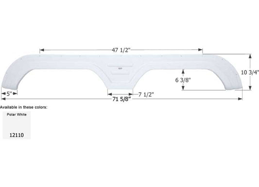 Icon Technologies Limited RV FENDER SKIRT, TANDEM, KEYSTONE, FS2110, POLAR WHITE
