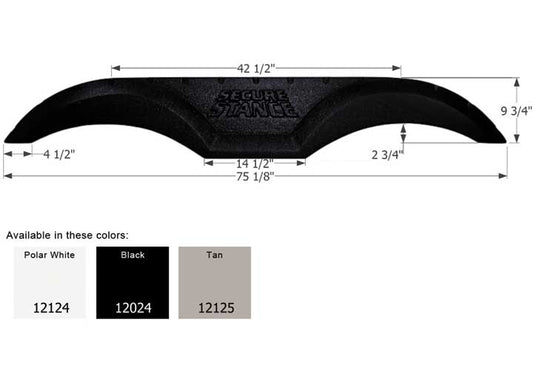 Icon Technologies Limited RV Icon Replacement Tandem Axle Fender Skirt for Thor Brand 5th Wheels & Travel Trailers - Tan