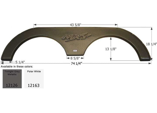 Icon Technologies Limited RV FENDER SKIRT, TANDEM, KZ, FS2126, TWILIGHT GREY METALLIC