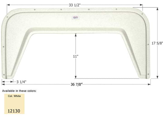 Icon Technologies Limited RV FENDER SKIRT, SINGLE, VANGUARD, FS2130, COLONIAL WHITE