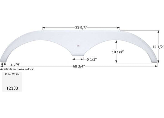 Icon Technologies Limited RV FENDER SKIRT, TANDEM, KADDY KRUISER, FS2133, POLAR WHITE