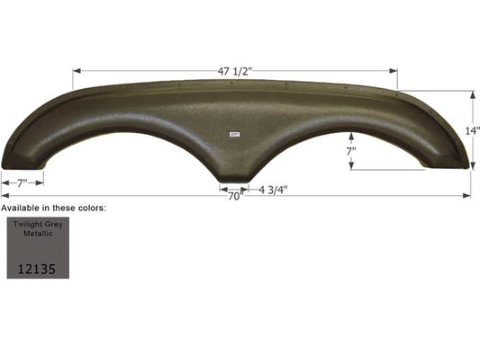 Icon Technologies Limited RV FENDER SKIRT, TANDEM, OPEN RANGE RV, FS2135, TWILIGHT GREY M