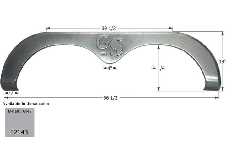 Icon Technologies Limited RV FENDER SKIRT, TANDEM, FOREST RIVER, FS2143, METALLIC GREY