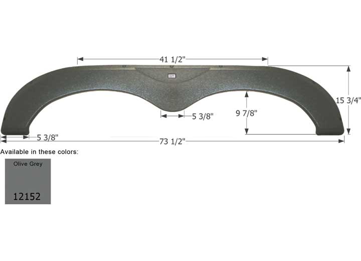 Icon Technologies Limited RV FENDER SKIRT, TANDEM, KEYSTONE, FS2152, OLIVE GREY