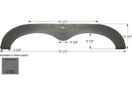 Icon Technologies Limited RV FENDER SKIRT, TANDEM, KEYSTONE, FS2152, OLIVE GREY