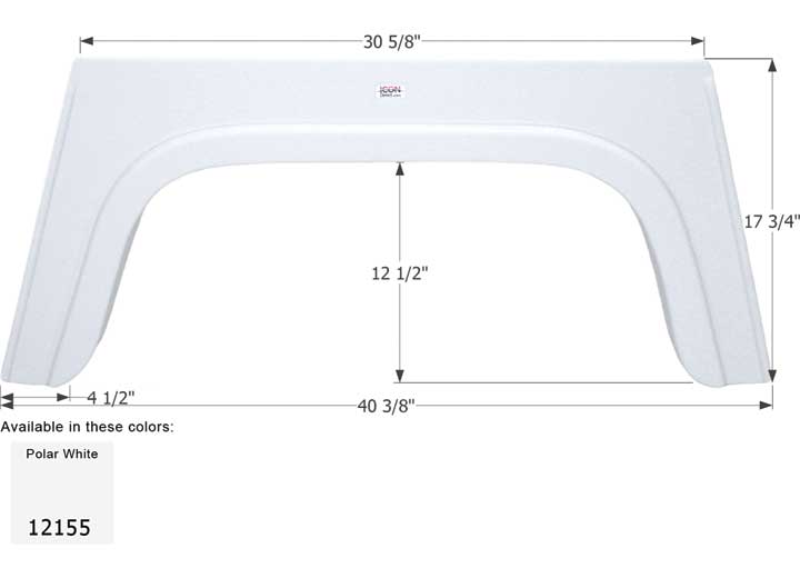 Icon Technologies Limited RV FENDER SKIRT, SINGLE, GLENDALE, FS2155, POLAR WHITE