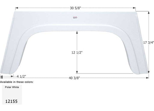 Icon Technologies Limited RV FENDER SKIRT, SINGLE, GLENDALE, FS2155, POLAR WHITE