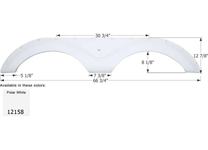 Icon Technologies Limited RV FENDER SKIRT, TANDEM, CRUISER, FS2158, POLAR WHITE