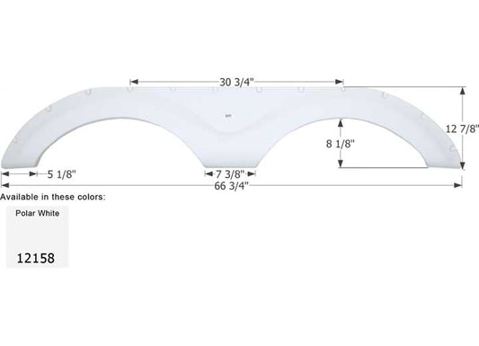 Icon Technologies Limited RV FENDER SKIRT, TANDEM, CRUISER, FS2158, POLAR WHITE