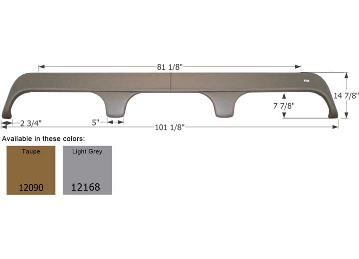 Icon Technologies Limited RV Icon Replacement Triple Axle Fender Skirt for Monaco & Holiday Rambler RVs - Light Grey