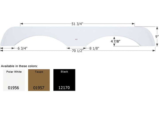 Icon Technologies Limited RV FENDER SKIRT, TANDEM, GULF STREAM, FS1956, BLACK