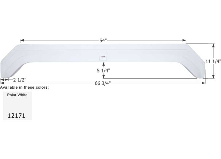Icon Technologies Limited RV Icon Replacement Tandem Axle Fender Skirt for Thor RVs - 66-3/4" x 11-1/4", Polar White
