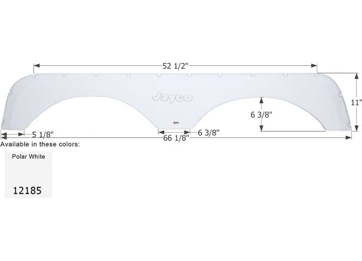 Icon Technologies Limited RV Icon Replacement Tandem Axle Fender Skirt for Jayco RVs - 66-1/8" x 11", Polar White