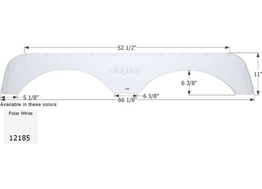 Icon Technologies Limited RV Icon Replacement Tandem Axle Fender Skirt for Jayco RVs - 66-1/8" x 11", Polar White