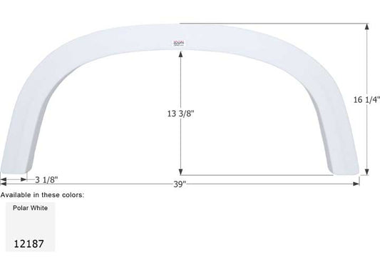Icon Technologies Limited RV FENDER SKIRT, SINGLE, FOUR WINDS, FS2187, POLAR WHITE