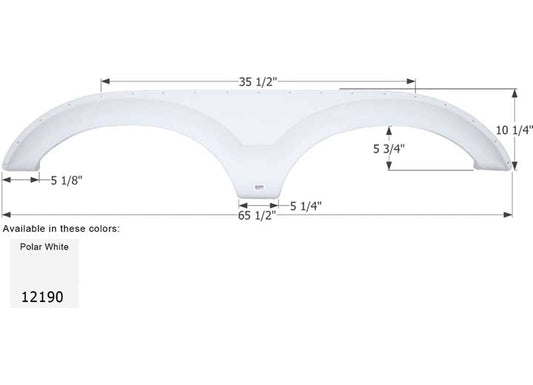 Icon Technologies Limited RV FENDER SKIRT, TANDEM, DUTCHMEN, FS2190, POLAR WHITE