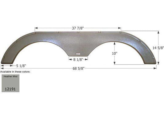 Icon Technologies Limited RV FENDER SKIRT, TANDEM, KZ, FS2191, HEATHER MIST METALLIC