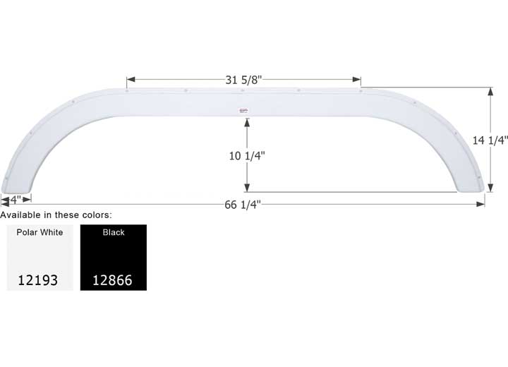 Icon Technologies Limited RV FENDER SKIRT, TANDEM, SUNLINE, FS2193, POLAR WHITE