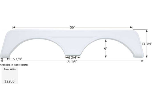 Icon Technologies Limited RV FENDER SKIRT, TANDEM, CARRIAGE, FS2206, POLAR WHITE