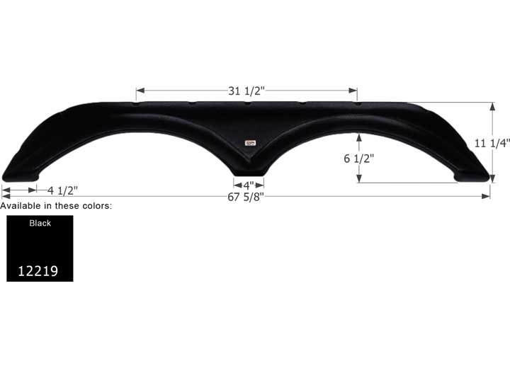 Icon Technologies Limited RV FENDER SKIRT, TANDEM, STARCRAFT, FS2219, BLACK
