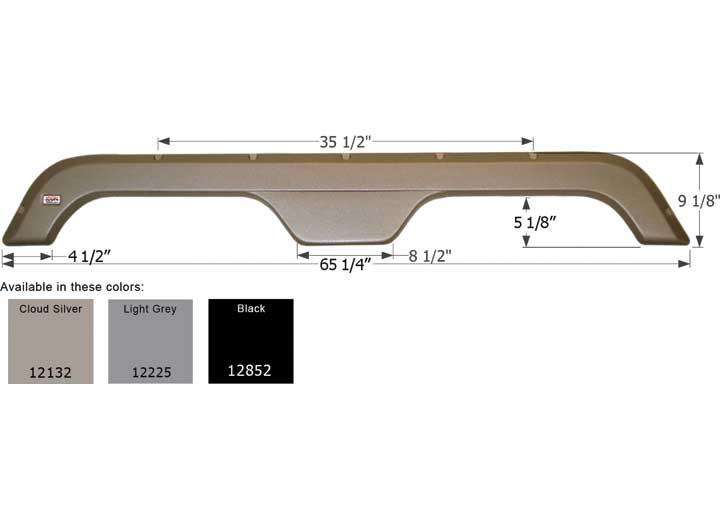 Icon Technologies Limited RV FENDER SKIRT, TANDEM, R-VISION, FS2132, LIGHT GREY