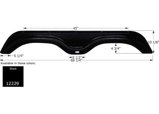 Icon Technologies Limited RV FENDER SKIRT, TANDEM, HOLIDAY RAMBLER, FS2229, BLACK