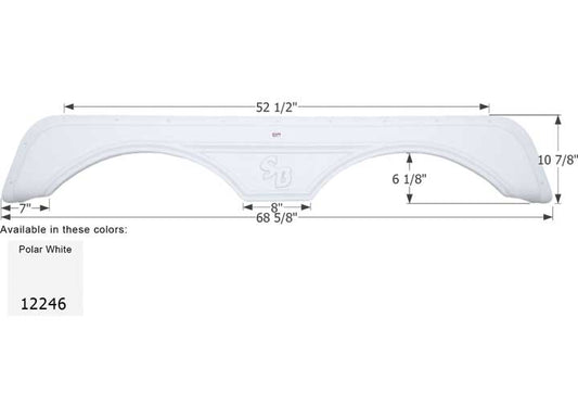 Icon Technologies Limited RV FENDER SKIRT, TANDEM, SUNNYBROOK, FS2246, POLAR WHITE