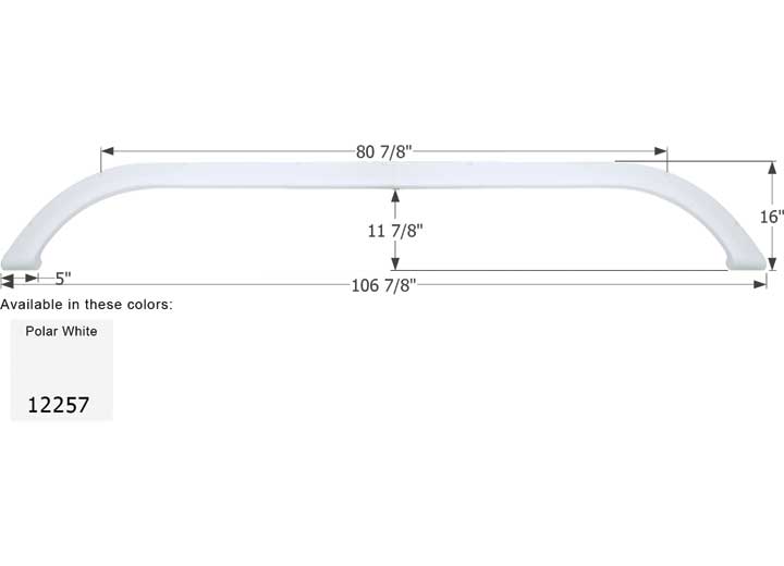 Icon Technologies Limited RV FENDER SKIRT, TRIPLE, CARRIAGE, FS2257, POLAR WHITE