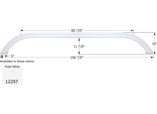 Icon Technologies Limited RV FENDER SKIRT, TRIPLE, CARRIAGE, FS2257, POLAR WHITE