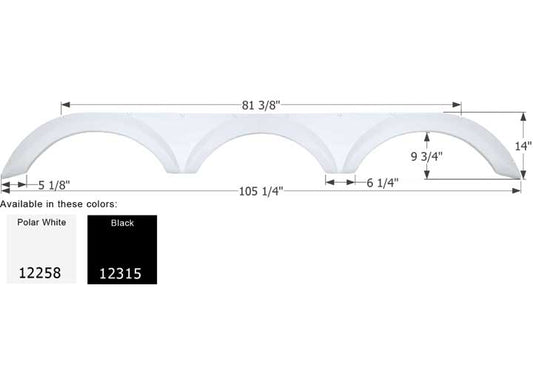 Icon Technologies Limited RV Icon Replacement Triple Axle Fender Skirt for Forest River RVs - Polar White