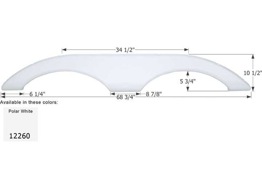 Icon Technologies Limited RV FENDER SKIRT, TANDEM, STARCRAFT, FS2260, POLAR WHITE