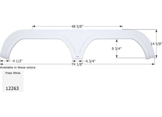 Icon Technologies Limited RV FENDER SKIRT, TANDEM, TRAVEL SUPREME, FS2263, POLAR WHITE