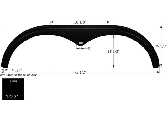 Icon Technologies Limited RV FENDER SKIRT, TANDEM, PACE AMERICA, FS2271, BLACK