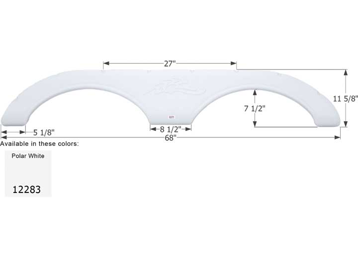 Icon Technologies Limited RV FENDER SKIRT, TANDEM, HEARTLAND, FS2283, POLAR WHITE