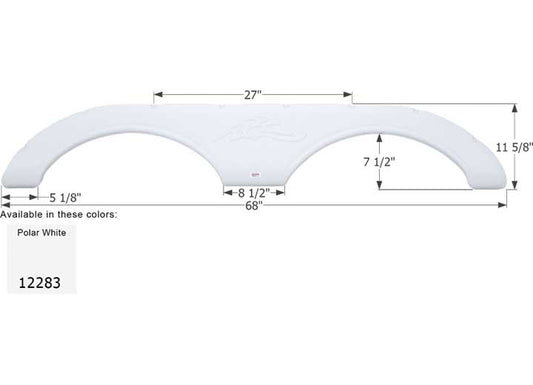 Icon Technologies Limited RV FENDER SKIRT, TANDEM, HEARTLAND, FS2283, POLAR WHITE