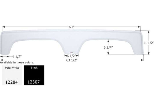 Icon Technologies Limited RV FENDER SKIRT, TANDEM, COACHMEN, FS2284, POLAR WHITE