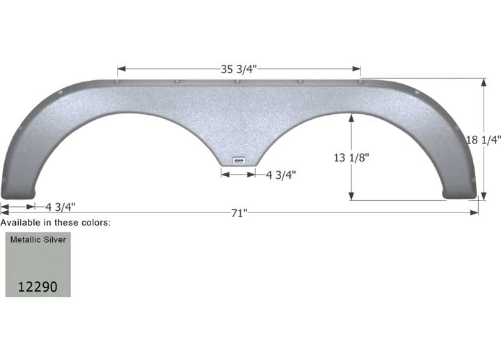 Icon Technologies Limited RV FENDER SKIRT, TANDEM, THOR, FS2290, METALLIC SILVER