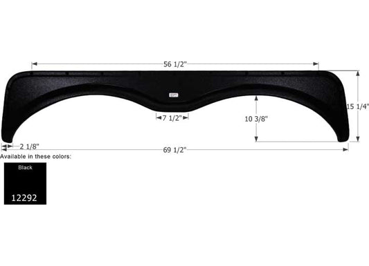 Icon Technologies Limited RV FENDER SKIRT, TANDEM, NORTHWOOD, FS2292, BLACK