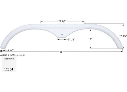 Icon Technologies Limited RV FENDER SKIRT, TANDEM, FLEETWOOD, FS2304, POLAR WHITE