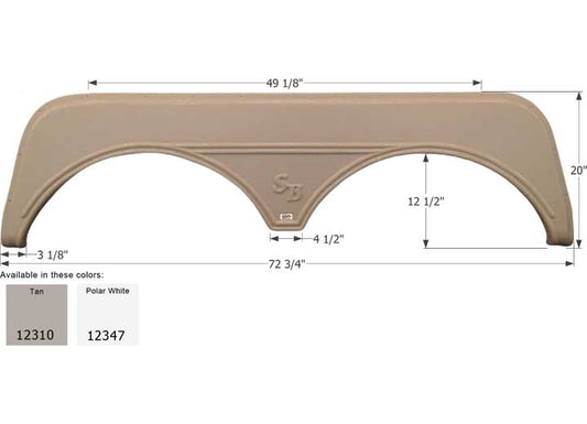 Icon Technologies Limited RV Icon Replacement Tandem Axle Fender Skirt for Sunnybrook & Winnebago RVs - Tan