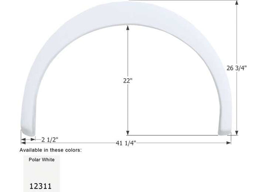 Icon Technologies Limited RV FENDER SKIRT, SINGLE, COACHMEN, FS2311, UNPAINTED SMOOTH