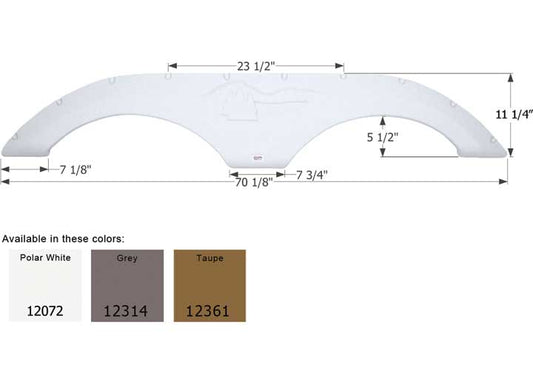 Icon Technologies Limited RV Icon Replacement Tandem Axle Fender Skirt for Forest River RVs - Grey