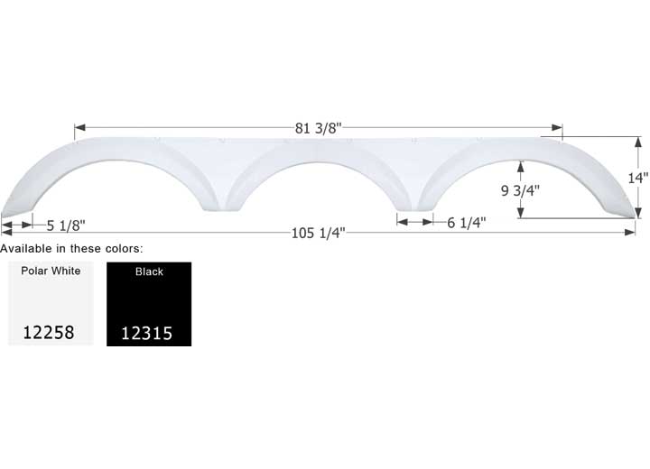 Icon Technologies Limited RV Icon Replacement Triple Axle Fender Skirt for Forest River RVs - Black