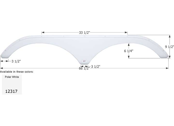 Icon Technologies Limited RV FENDER SKIRT, TANDEM, THOR, FS2317, POLAR WHITE
