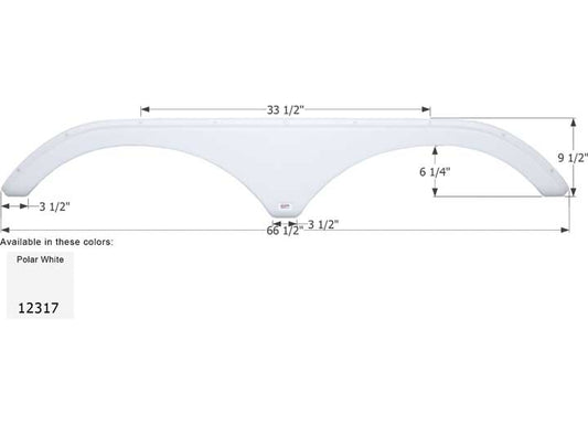 Icon Technologies Limited RV FENDER SKIRT, TANDEM, THOR, FS2317, POLAR WHITE