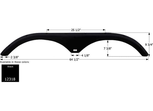 Icon Technologies Limited RV FENDER SKIRT, TANDEM, OUTDOORS RV, FS2318, BLACK
