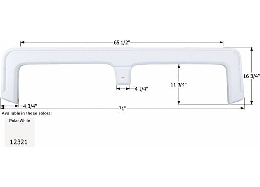 Icon Technologies Limited RV FENDER SKIRT, TANDEM, COACHMEN, FS2321, POLAR WHITE
